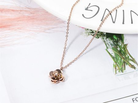 18K Rose Gold-Plated Camellia Pendant Necklace Online now