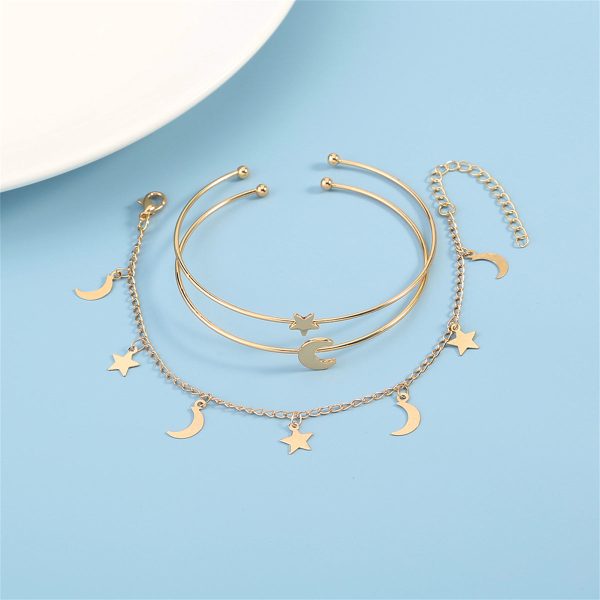 18K Gold-Plated Celestial Cuff & Bracelet Set Online Hot Sale