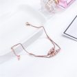 18K Rose Gold-Plated Frosted Bead Layer Anklet Online