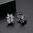 Black Crystal & Cubic Zirconia Flower Stud Earrings Cheap