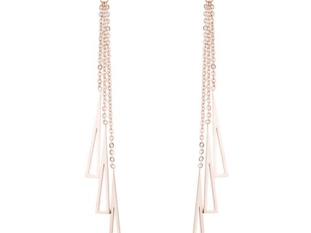 18K Rose Gold-Plated Openwork Tassel Drop Earrings Sale