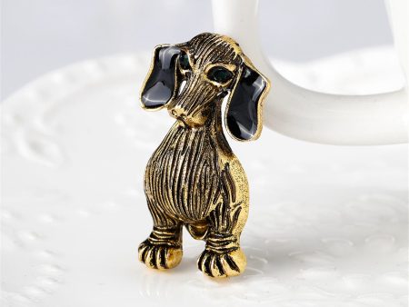 18K Gold-Plated Dog Brooch on Sale