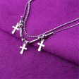 Silver-Plated Cross & Bead Double-Strand Anklet Online Sale