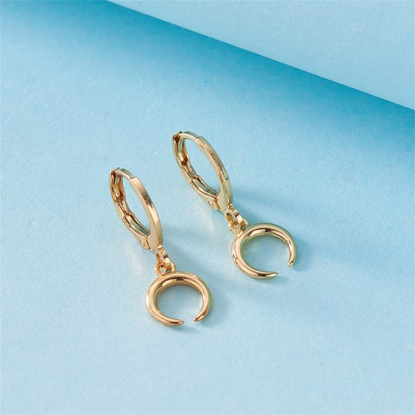 18K Gold-Plated Crescent Moon Huggie Earrings Hot on Sale