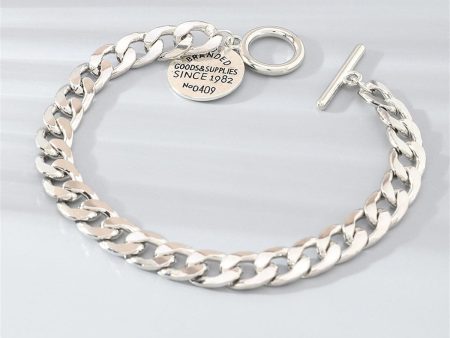 Silver-Plated  Goods & Supplies  Curb Chain Toggle Bracelet Hot on Sale