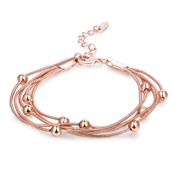 18K Rose Gold-Plated Bead Bracelet For Discount