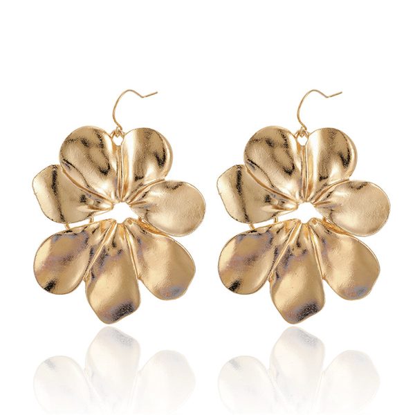 18K Gold-Plated Flower Drop Earrings For Cheap