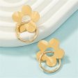 18K Gold-Plated Flower Circle Drop Earrings Fashion