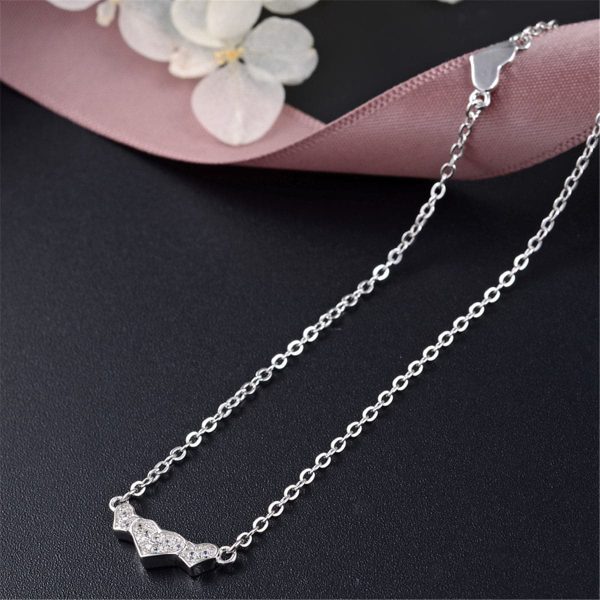 Sterling Silver & Cubic Zirconia Triple Rose Pendant Necklace Online now