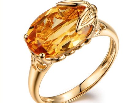 Yellow Crystal & 18K Gold-Plated Floral Ring For Discount