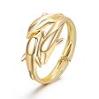 18K Gold-Plated Tri-Dolphin Bypass Bangle Discount