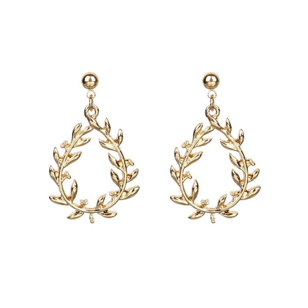 18K Gold-Plated Leaf Cluster Drop Earrings Discount