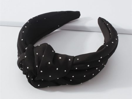 Cubic Zirconia & Black Knot-Accent Hard Headband Cheap