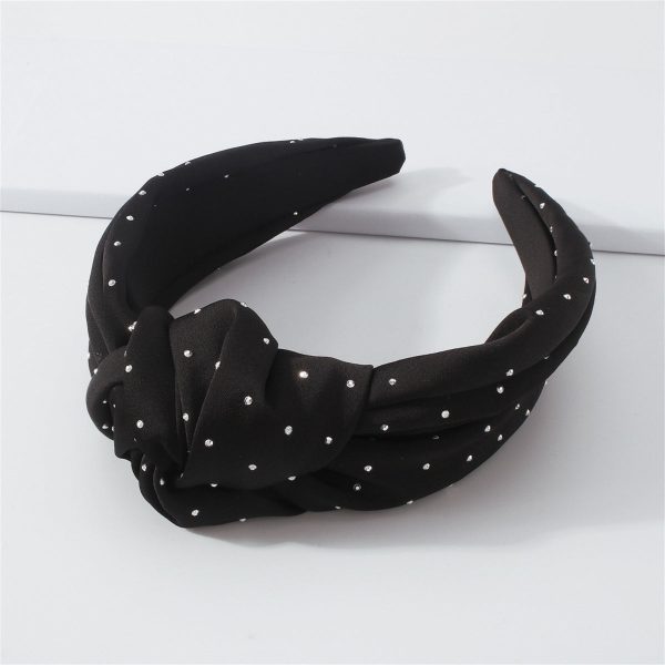 Cubic Zirconia & Black Knot-Accent Hard Headband Cheap