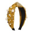 Pearl & Yellow Polyster Cubic Zirconia-Accent Knotted Headband Cheap