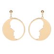 18K Gold-Plated Open Face Drop Earrings Cheap