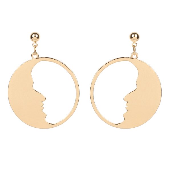 18K Gold-Plated Open Face Drop Earrings Cheap