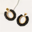 Black Acrylic & 18K Gold-Plated Bead-Detail Oval Drop Earrings Online Sale