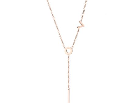 18K Rose Gold-Plated  Love  Lariat Necklace on Sale