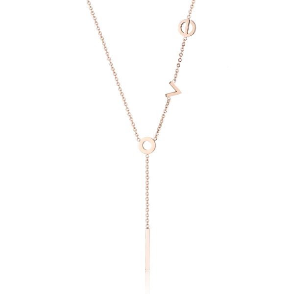 18K Rose Gold-Plated  Love  Lariat Necklace on Sale