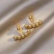 18K Gold-Plated Beaded Ear Jackets Online Sale