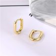 18K Gold-Plated U-Shape Huggie Earrings For Sale