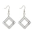 Silver-Plated Chain Rhombus Drop Earrings Online