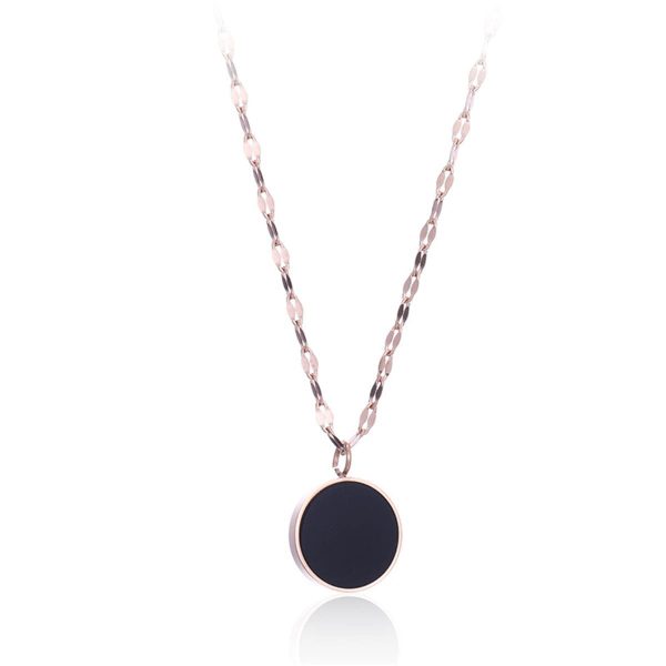 Black Shell & 18K Rose Gold-Plated Round Pendant Necklace Online Hot Sale