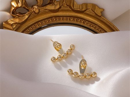 18K Gold-Plated Beaded Ear Jackets Cheap