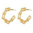 18K Gold-Plated Studded Paperclip Hoop Earrings Sale