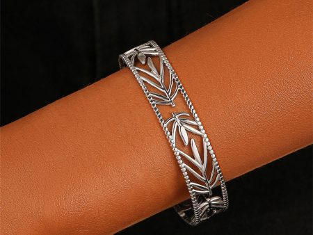 Stainless Steel Botanical Cuff Hot on Sale