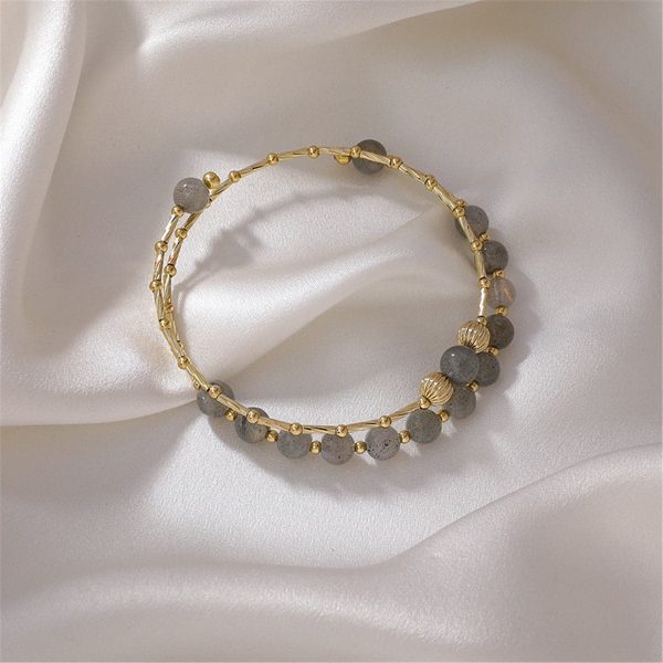 Strawberry Crystal & 18K Gold-Plated Stacked Bangle Online Hot Sale