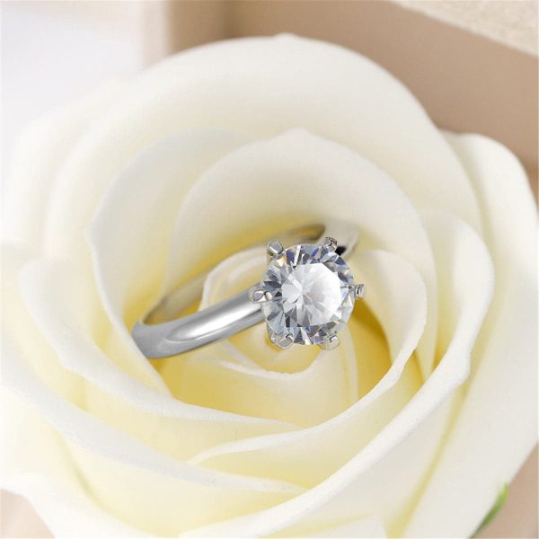 White Crystal & Silver-Plated Cocktail Ring Sale