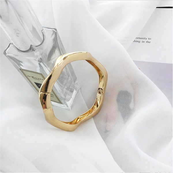 18K Gold-Plated Wave Hinge Bangle Online Hot Sale