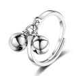 Silver-Plated Double Bell Adjustable Ring Sale