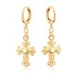 18K Gold-Plated Cross Huggie Drop Earrings Discount