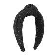 Cubic Zirconia & Black Knot-Accent Hard Headband Cheap