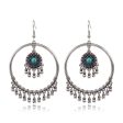 Turquoise & Silver-Plated Tassel Drop Earrings Fashion