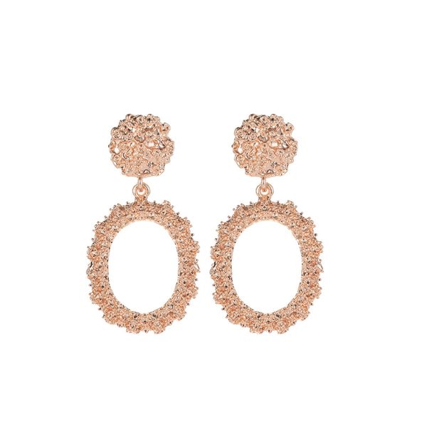 18K Rose Gold-Plated Open Oval Drop Earrings Cheap