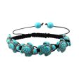 Turquoise & Black Polyster Turtle Station Bracelet Sale