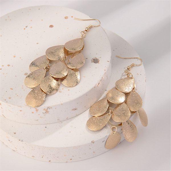 18K Gold-Plated Petal Cluster Drop Earrings Supply