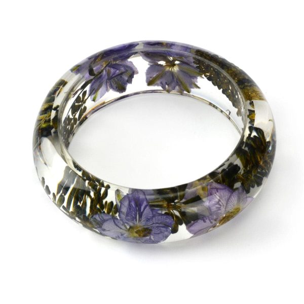 Violet & Yellow Dried Flower Bangle Online Sale