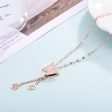 18K Rose Gold-Plated Frosted Butterfly Coin Tassel Pendant Necklace Supply