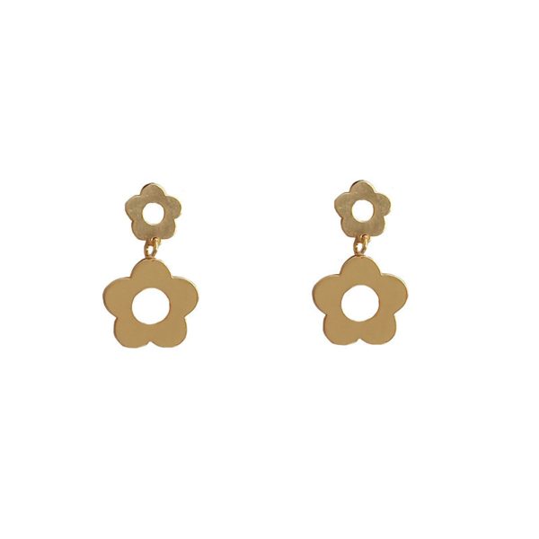 18K Gold-Plated Openwork Floral Drop Earrings Online Sale