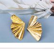 18K Gold-Plated Fan Stud Earring on Sale