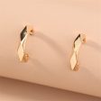 18K Gold-Plated Diamond-Cut Hoop Earrings Cheap