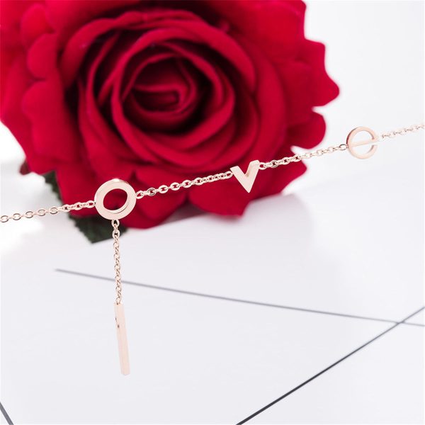 18K Rose Gold-Plated  Love  Anklet Online