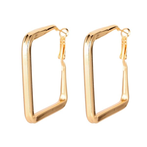 18K Gold-Plated Rhombus Hoop Earring Online Sale