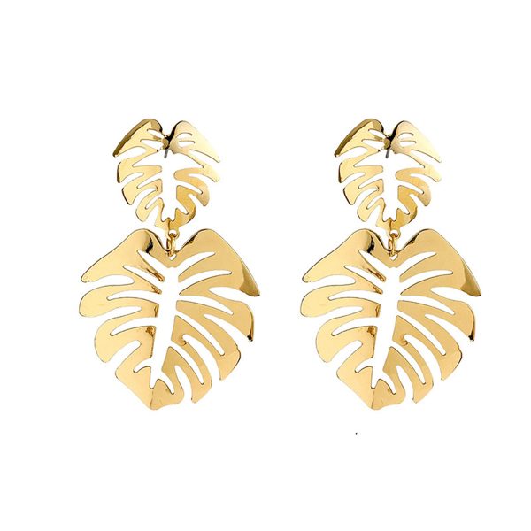 18K Gold-Plated Palm Leaves Drop Earrings Online Sale