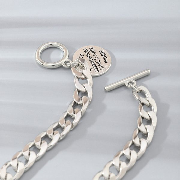 Silver-Plated  Goods & Supplies  Curb Chain Toggle Bracelet Hot on Sale